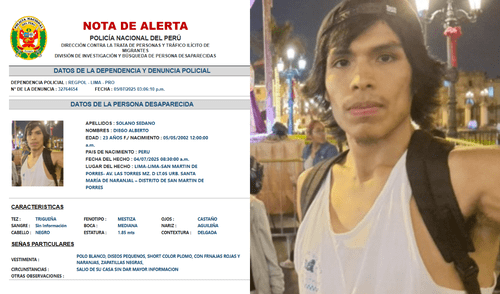 Joven desaparece luego de salir de su casa en San Martín de Porres Joven desaparece luego de salir de su casa en San Martín de Porres