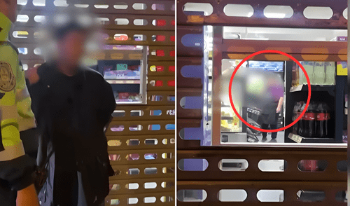 Agentes de la PNP y Serenazgo rompieron lunas de rendija para ingresar al establecimiento.