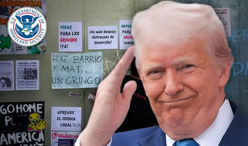 DHS y Trump exhortan a indocumentados a "autodeportarse" de EE.UU. durante las manifestaciones contra la gentrificación en México.