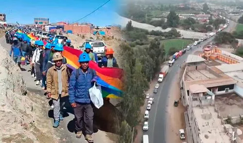 Paro de mineros artesanales bloquea carreteras nacionales y afecta tránsito vehicular en Perú Paro de mineros artesanales bloquea carreteras nacionales y afecta tránsito vehicular en Perú