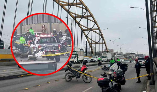 La Policía Nacional acordonó la zona en donde se registró el accidente vehicular y redirigió el tránsito en Centro de Lima. Motociclista se despista en el Puente del Ejército y muere