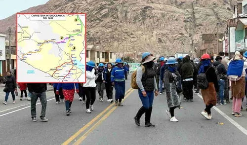 Mineros bloquean carretera Interoceánica en Ayacucho.