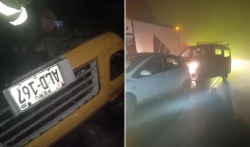 Miniván cae a un abismo en medio de densa neblina