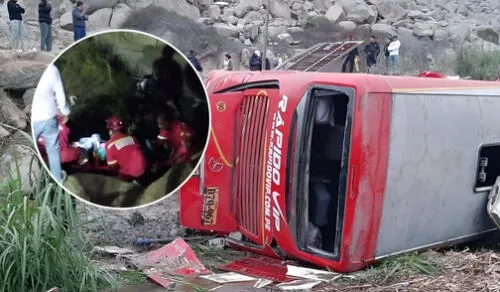 El vehículo trasladaba más de 50 pasajeros. Foto: Composición LR