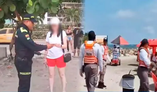 Afortunadamente, la policía intervino y la mujer logró recuperar su dinero en playa de Cartagena.