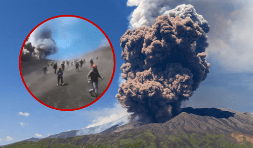 El Etna sorprendió con su mayor erupción desde 2014; zona sigue vigilada. Foto: France 24 Volcán Etna - Italia - Sicilia - Turistas