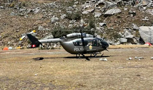 Fue necesario un helicóptero para rescatar al turista mexicano, quien sufrió un sangrado intestinal. Foto: Andina Fue necesario un helicóptero para rescatar al turista mexicano, quien sufrió un sangrado intestinal. Foto: Andina