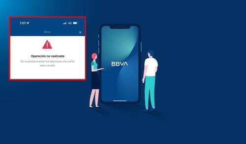 Usuarios reportan caída del app del BBVA.