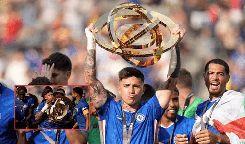 Enzo Fernández se ha vuelto pieza fundamental en el Chelsea. Enzo Fernández levantando su segundo título con el Chelsea.