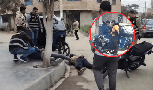 Policía los detuvo cuando habrían acabado de cobrar cupo a mototaxista.