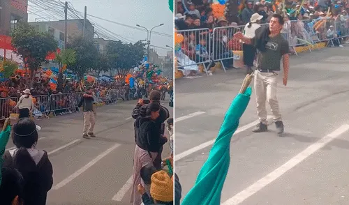 El individuo arrancó risas con su errático paso marcial hacia atrás El individuo arrancó risas con su errático paso marcial hacia atrás