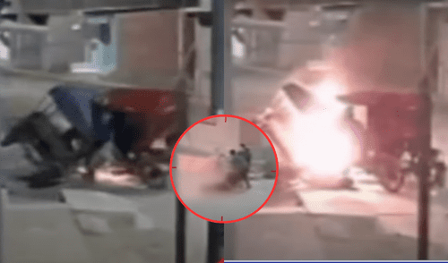 Mototaxista queda con graves quemaduras tras accidente en Piura.