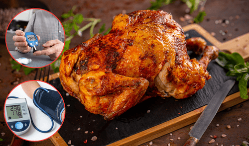Comer la piel del pollo a la brasa puede ser perjudicial para la salud. Foto: Composición LR