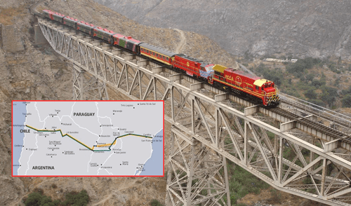 El proyecto Corredor Ferroviario Bioceánico Central que conecta Chile y Brasil pasa por Argentina y Paraguay