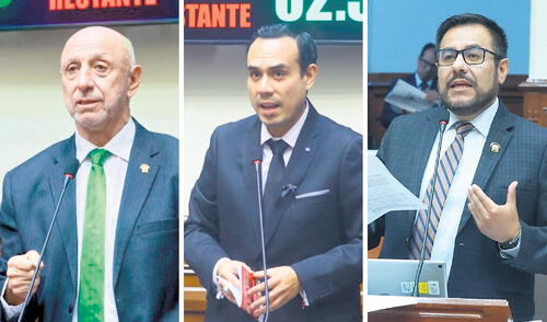 ¿Tres listas? Congresistas José Cueto (Honor y Democracia), José Jerí (Somos Perú) y Carlos Zeballos (Bloque Democrático Popular)