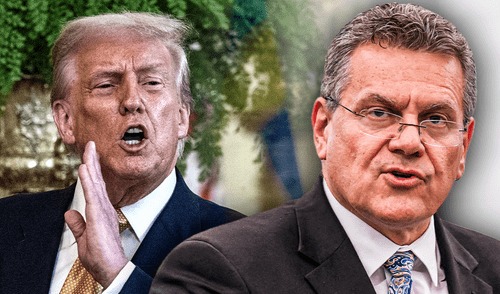 Esta reunión marca la primera conversación política desde el reciente viaje de Sefcovic a Washington, donde se reunió también con Jamieson Greer. Foto: Composición LR/AFP. La Unión Europea negociará acuerdo con Estados Unidos luego que Trump amenace con imponer aranceles de 30%