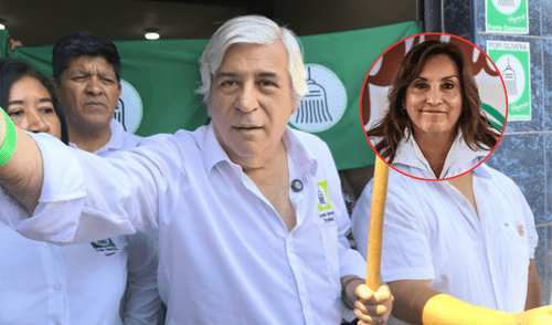 Durante la inauguración de su local en Piura, el precandidato se refirió a la normativa que permite que Boluarte reciba regalos sin límite de costo. Foto: composición LR / Almendra Ruesta / URPI LR Popy Olivera Dina Boluarte