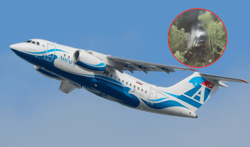 Avión con más de 40 personas a bordo se estrella en Rusia. Foto: Composición LR Avión con más de 40 personas a bordo se estrella en Rusia.