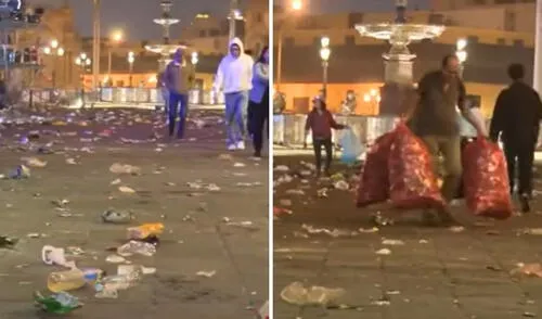 Plaza Mayor de Lima amaneció repleta de basura tras celebración de la MML.