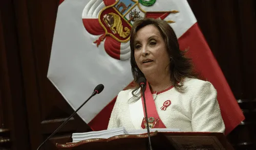 Dina Boluarte durante su último mensaje a la nación por fiestas patrias 2025