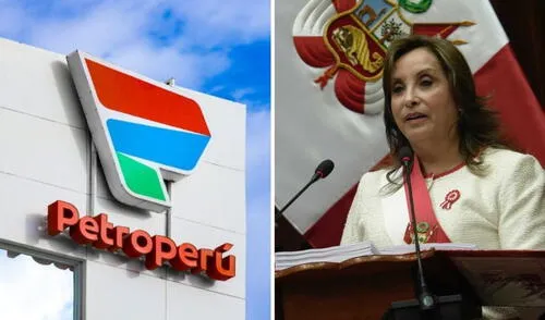 Dina Boluarte consideró que se "se avizora un horizonte promisorio para Petroperú". Foto: composición LR/Andina/John Reyes Petroperú