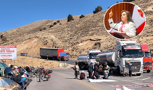 Pobladores en Puno exigen la renuncia de Dina Boluarte y el cierre del Congreso. Bloquearon la vía como medida de protesta. Foto: Composición LR /Cinthia Álvarez, La República Pobladores en Puno exigen la renuncia de Dina Boluarte y el cierre del Congreso. Bloquearon la vía como medida de protesta. Foto: Composición LR /Cinthia Álvarez, La República