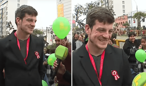 El joven alemán explicó que es su primera vez celebrando la Gran Parada Militar de Perú. gran parada militar 2025, desfile militar, parada militar 2025