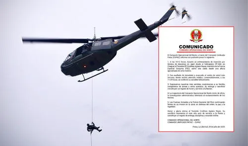 Teniendo del Ejército muere tras caer de helicóptero cuando practicaba rapel en Pataz. Foto: composición LR Teniendo del Ejército muere tras caer de helicóptero cuando practicaba rapel en Pataz. Foto: composición LR