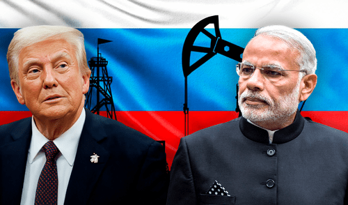 Trump sancionará a India si compra petróleo ruso, con arancel extra.