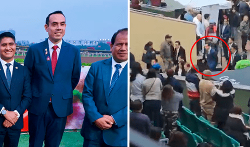 José Jerí es abucheado en Hipódromo de Monterrico. Foto: composición LR JOSÉ JERÍ es abucheado en hipódromo de monterrico