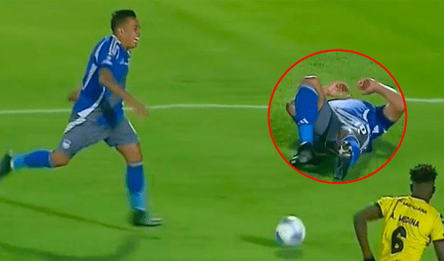 Christian Cueva se lesionó en el partido entre Emelec vs Miguel Iturralde