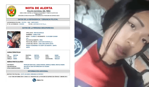 Familia pide ayuda para encontrar a menor desaparecida en Santa Anita Familia pide ayuda para encontrar a menor desaparecida en Santa Anita