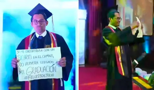 El fuerte mensaje del estudiante sanmarquino tras su graduación. Foto: Composición LR El fuerte mensaje del estudiante sanmarquino tras su graduación. Foto: Composición LR
