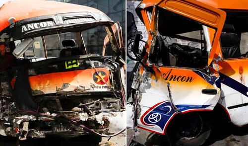 Un total de 27 pasajeros resultaron heridos tras el choque registrado entre el Anconero y el bus del Metropolitano en Alfonso Ugarte. Accidente en Alfonso Ugarte