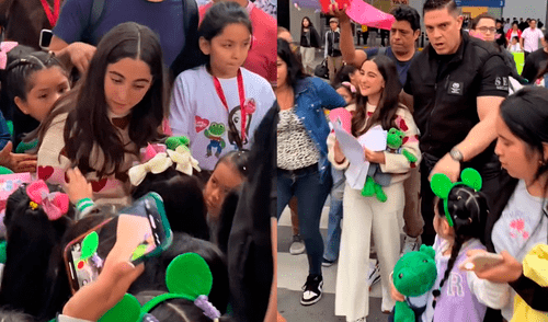 Lara Campos, estrella infantil de Youtube, tuvo un cálido recibimiento en el Aeropuerto Jorge Chávez