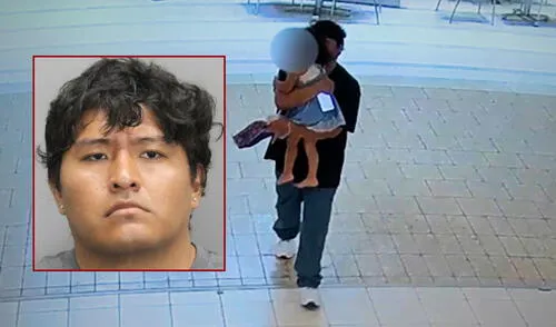 Cámaras de seguridad del centro comercial Fair Oaks, en Virginia, captaron a Andrés Cáceres Jaldin intentando secuestrar a una niña.