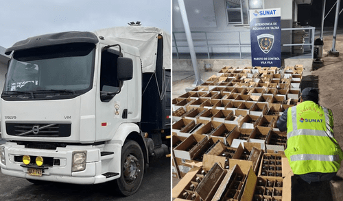 Un camión implicado de la MGP tiene de placa C4X-743. Foto: Composición LR