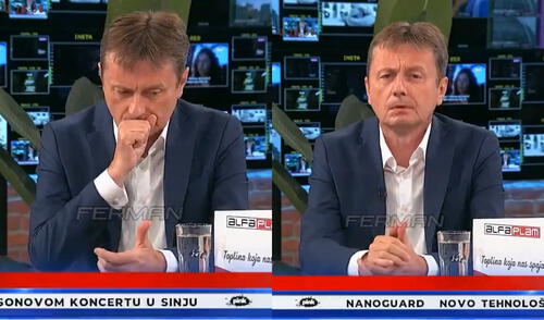 Darko Glišić sufrió un derrame cerebral durante una entrevista para TV Pink. Foto: composición LR/X Darko Glišić sufrió un derrame cerebral durante una entrevista para TV Pink.