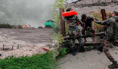 En el Himalaya Indio, un aluvión provocó la muerte de 4 personas y la desaparición de 100. En el Himalaya Indio, un aluvión provocó la muerte de 4 personas y la desaparición de 100.