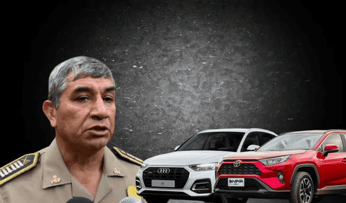 Víctor Zanabría, jefe de la PNP, intentó justificar la compra de autos de alta gama. Foto: Composición/LR Víctor Zanabria