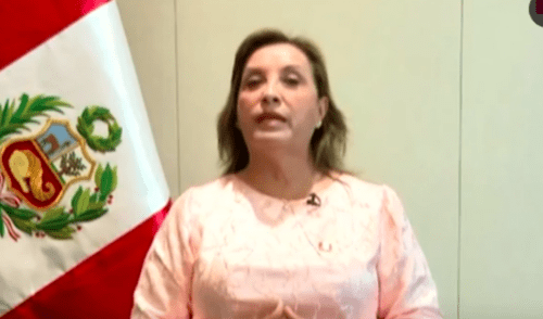 Dina Boluarte emitió un mensaje a la Nación desde Japón | Foto: Captura Dina Boluarte emitió un mensaje a la Nación desde Japón