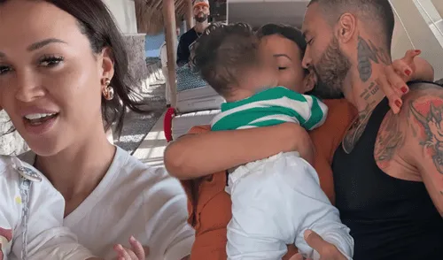 Angie Arizaga y Jota Benz sorprenden al dejar el Perú con su bebé por conmovedora razón. Foto: Composición LR/captura Instagram/Instagram Angie Arizaga y Jota Benz sorprenden al dejar el Perú