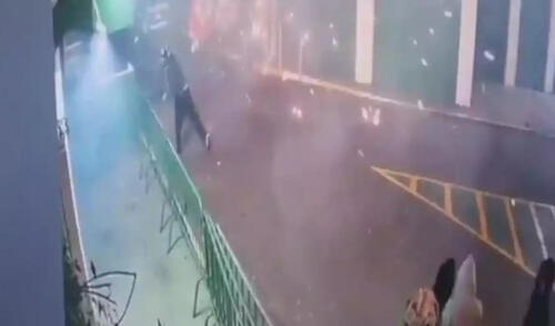 Bomba y petardos en las instalaciones del club brasileño. Foto: ESPN Bomba y petardos en las instalaciones del club brasileño.