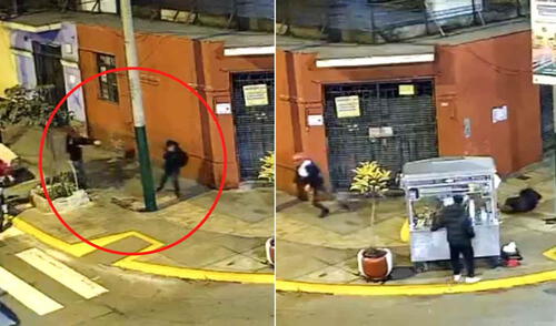 Policía Nacional y Ministerio Público investigan ataque en contra de joven en Lince. Cámaras de seguridad graban ataque a balazos contra joven cerca a puesto de emoliente en Lince