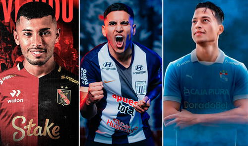 Jhamir D'Arrigo, Gianfranco Chávez y Cristian Benavente son algunos de los últimos fichajes en este Torneo Clausura. Foto: composición de LR/FBC Melgar/Alianza Lima/Sporting Cristal