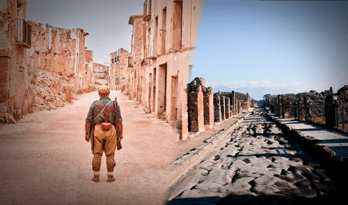 belchite, guerra civil española, pompeya