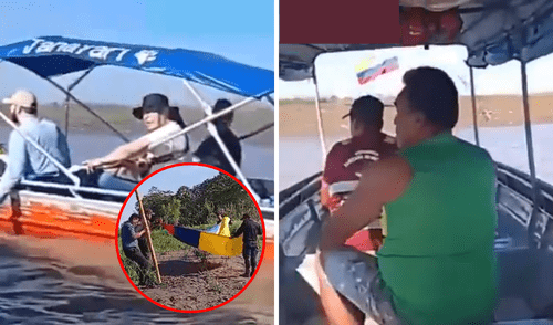 Peruanos encaran a equipo de Daniel Quintero, candidato colombiano a la presidencia, quien había izado bandera de Colombia en Santa Rosa.