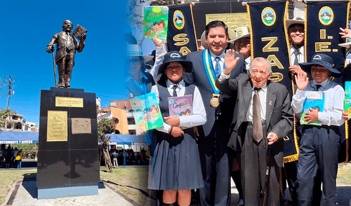 A la ceremonia asistieron niños de un colegio que lleva su nombre. Créditos: Wilder Pari / La República.