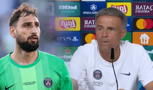 Gianluigi Donnarumma fue uno de los mejores jugadores del PSG de Luis Enrique. Foto: composición LR/AFP/Twitter Donnarumma contesta tras ser 'echado' por Luis Enrique del PSG