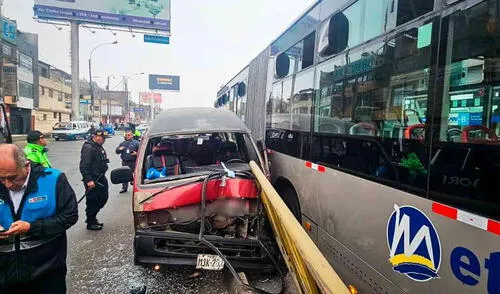 Combi pierde el control en Independencia y choca contra barandas del Metropolitano: dos jóvenes heridos
